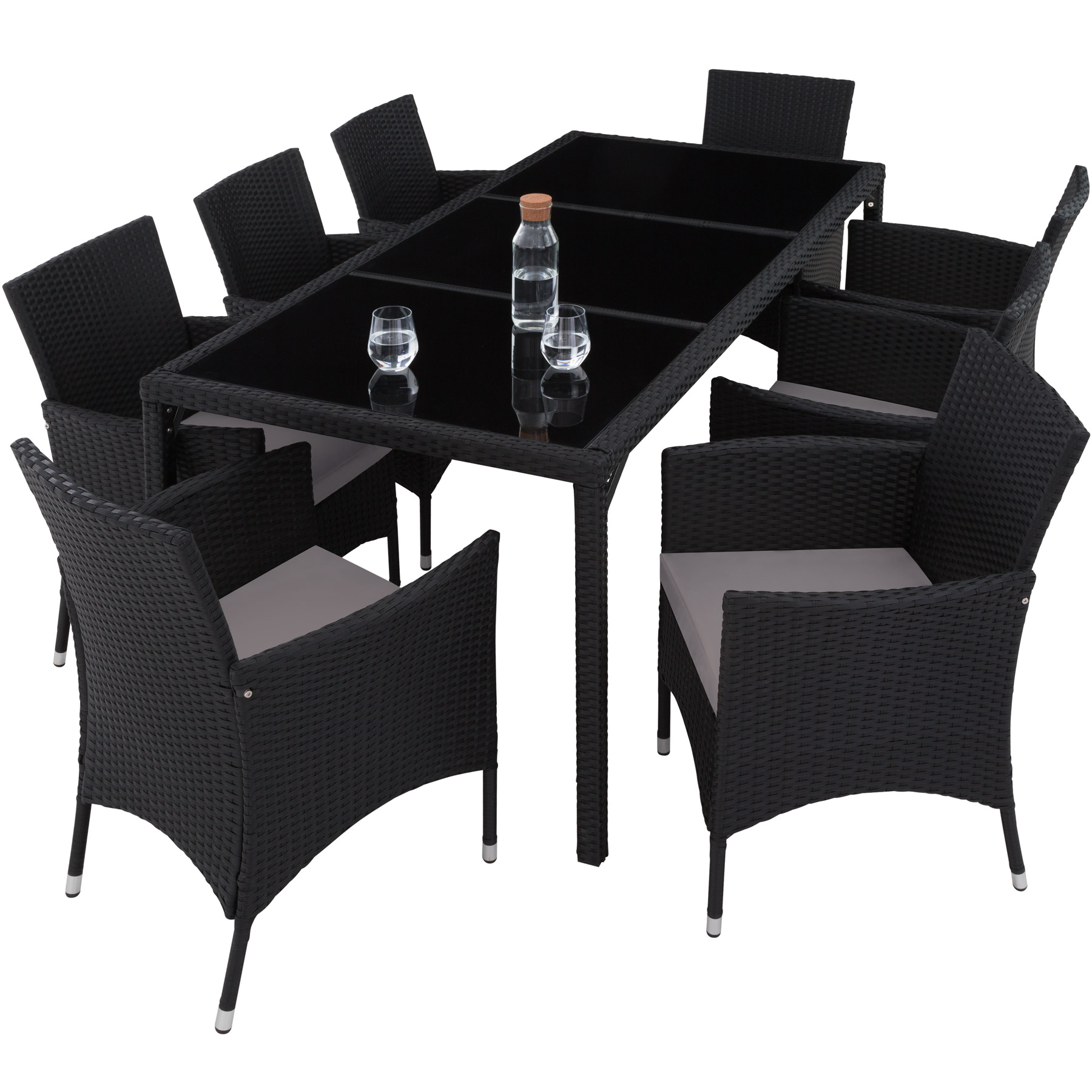 Tectake conjunto muebles poliratan 8 sillas, mesa