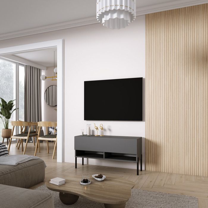 Mueble tv - puertas a presión - 100 x 32 x 52 cm