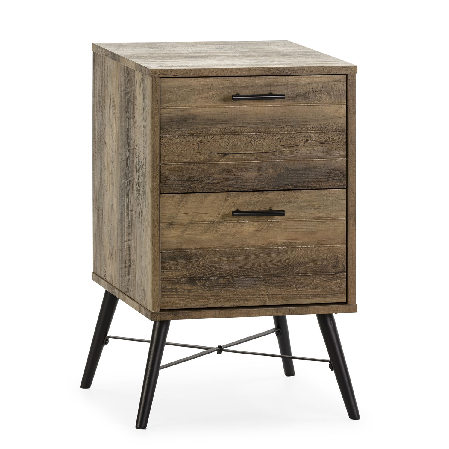Mesita de noche clavel 2 cajones color rustic
