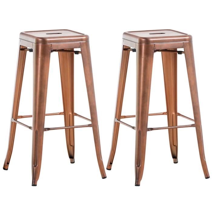 Taburetes de bar industriales metal cobre - 2 - 76 cm