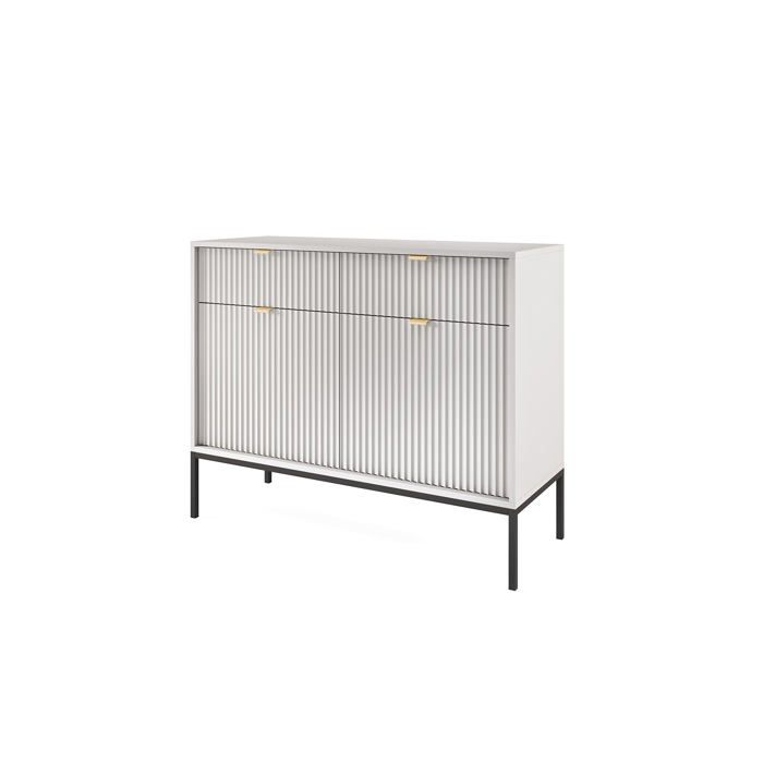 Cómoda nova - gris/negro - 2 cajones/2 puertas - 104x83x39 cm