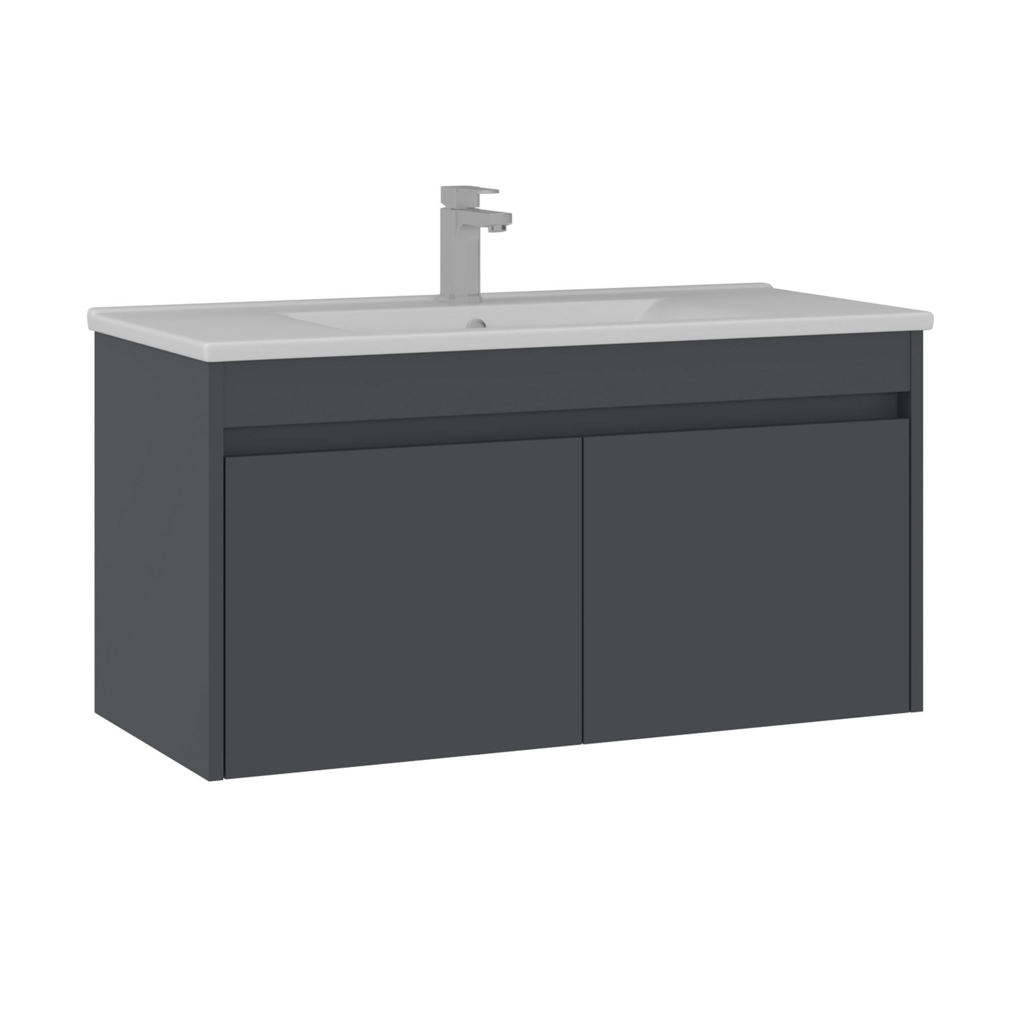 Mueble para lavabo <<side 100 v3>> - 100 x 45 x 52 cm - antracita mate