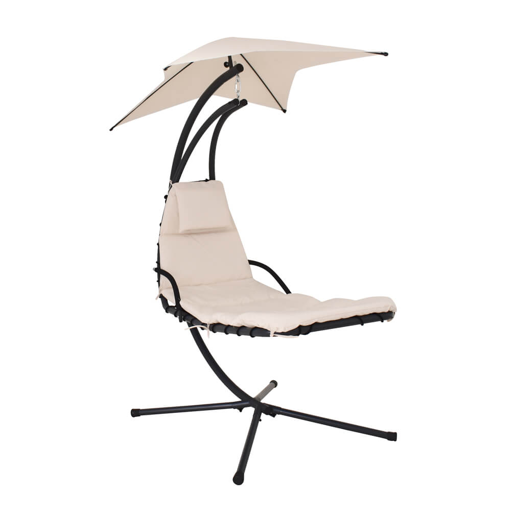 Tumbona suspendida con toldo san remo - antracita/beige