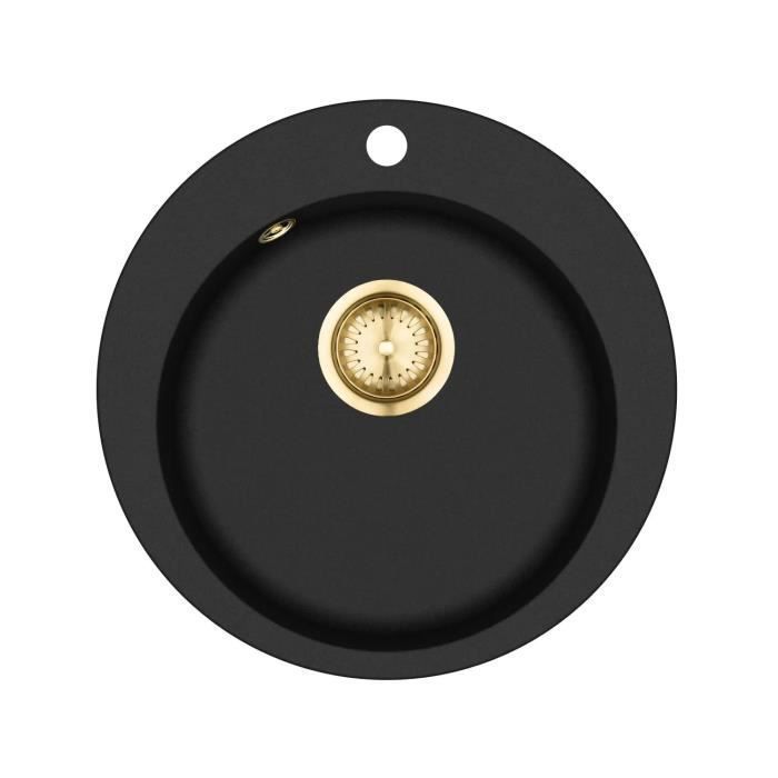 Fregadero de granito - gurari - srr100 - negro metálico - 1 cubo - integrad