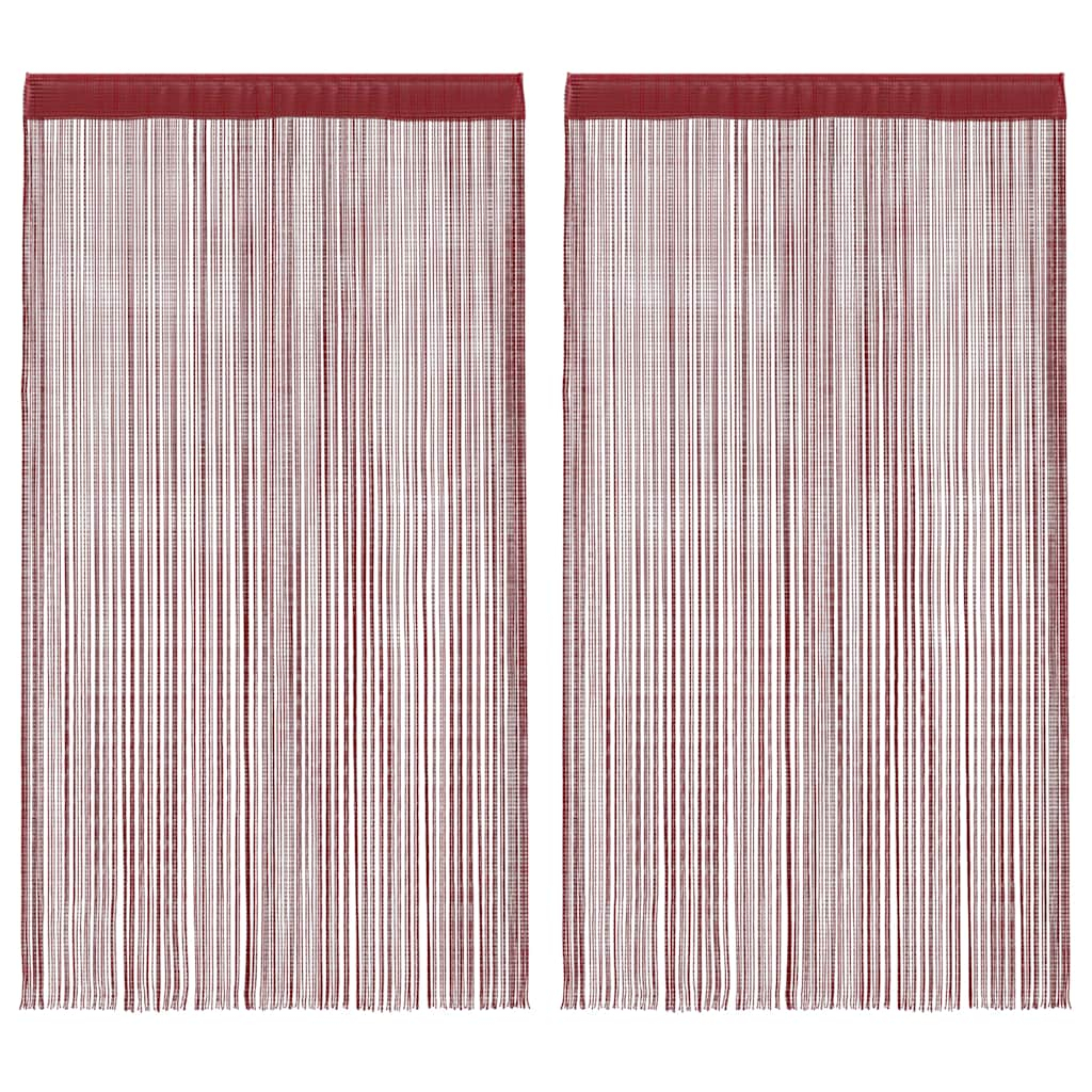 vidaXL cortinas de flecos 2 piezas 100x250 cm burdeos