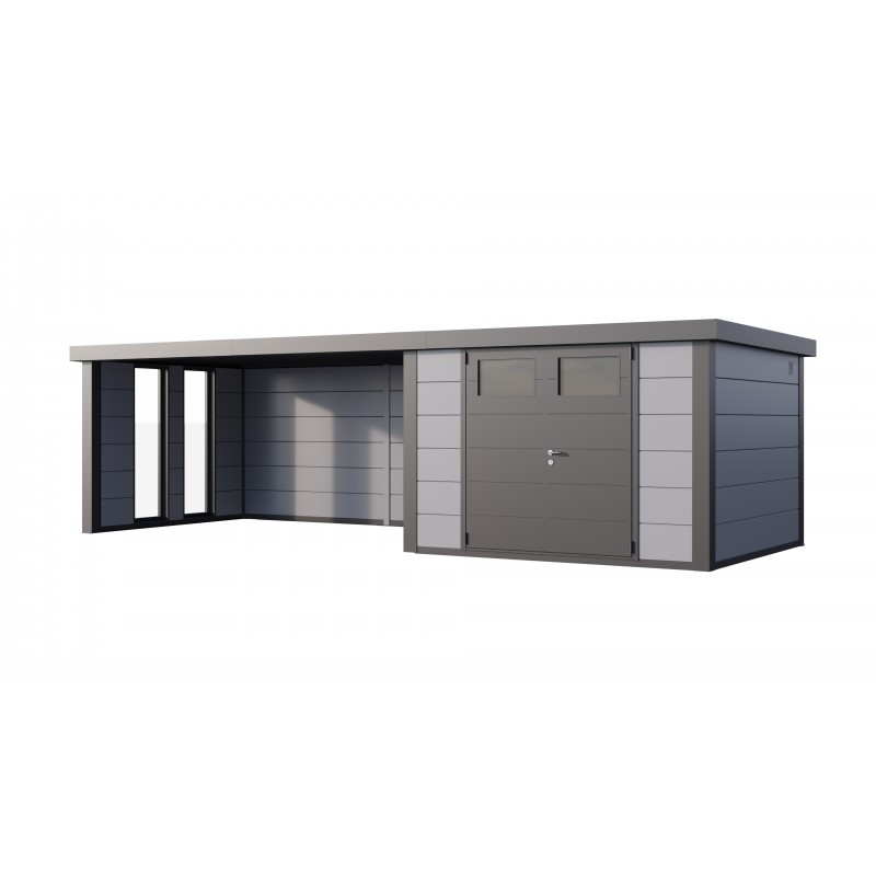 Caseta jardin nh8 c apoyo xl ventanas izquierda | gris claro | novo habitat