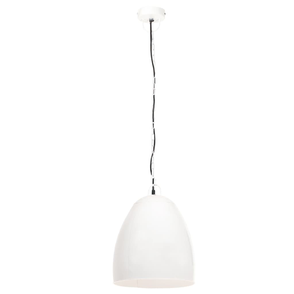vidaXL lámpara colgante industrial redonda 25 w blanca 42 cm E27