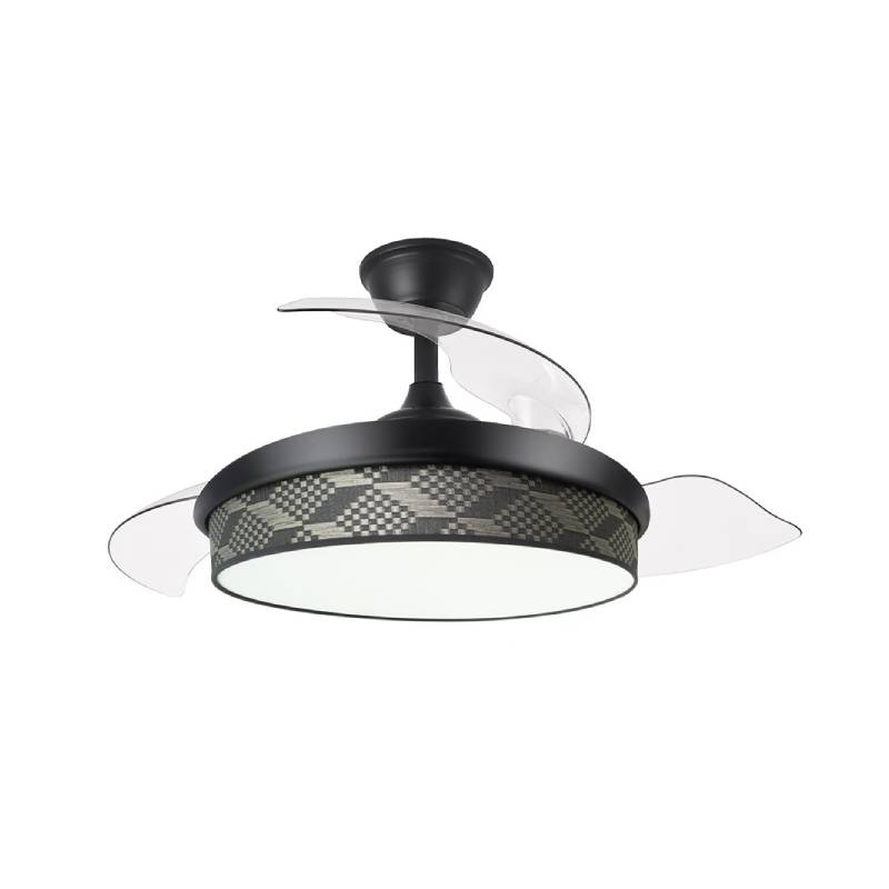 Ventilador dc moda 72w negro/tetris gris 3 aspas
