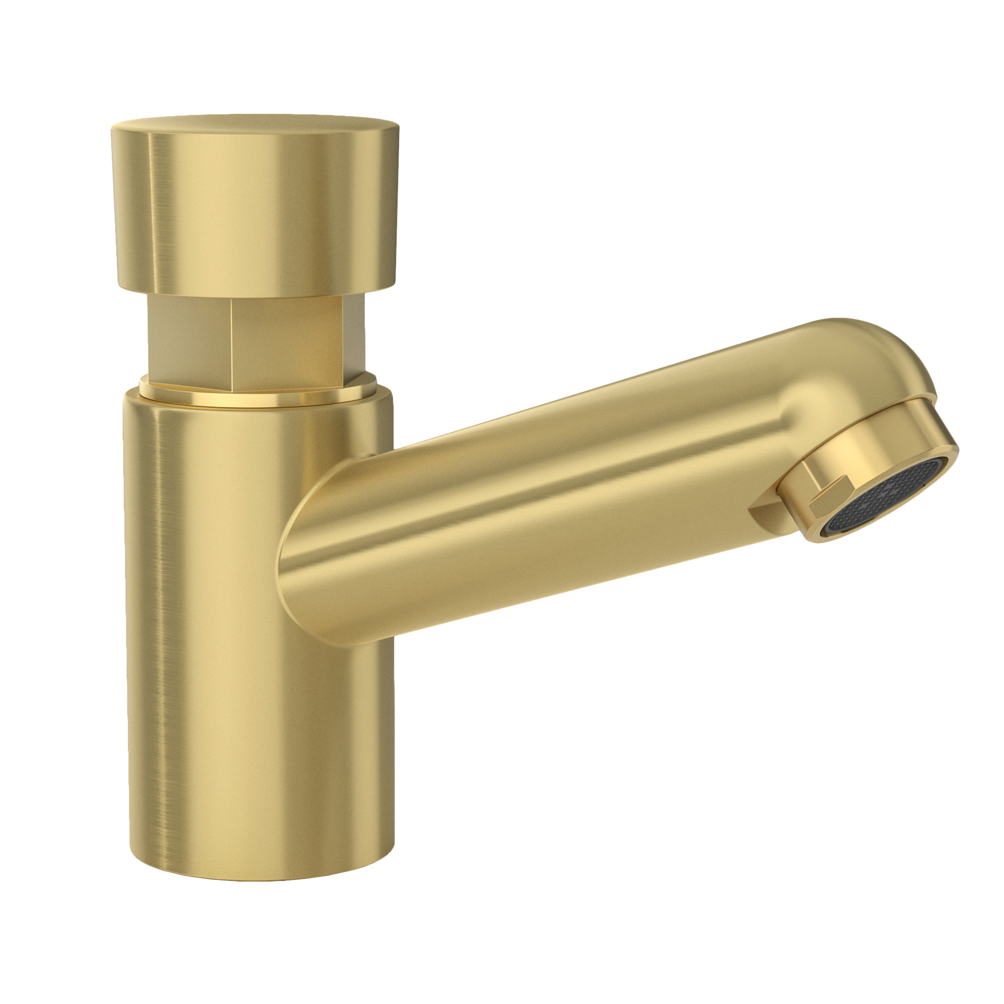 Valaz grifo de lavabo bajo con pulsador temporizador oro mate