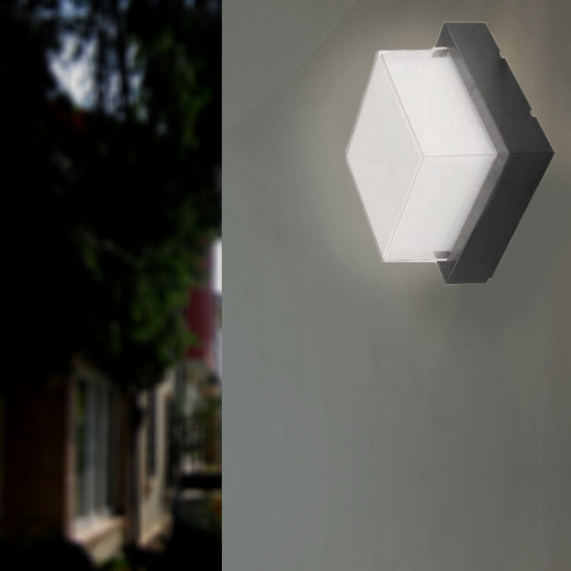 Aplique LED cuadrado negro 12w ip65 - blanco cálido 2300k - 3500k