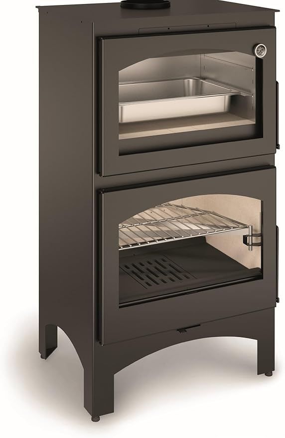 Tj - estufa con horno de leña con horno modelo darro de 7,2 kw