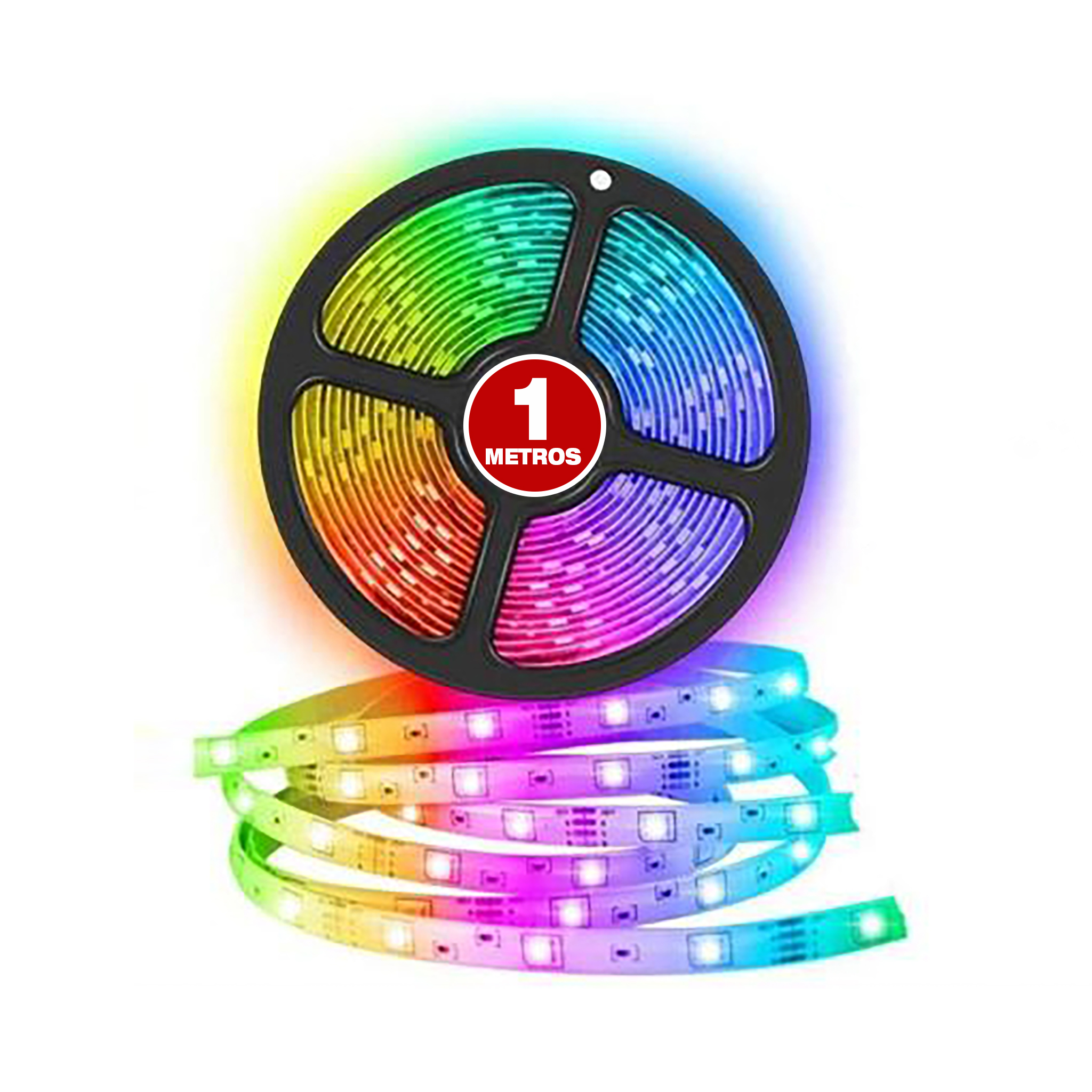 Pack x 3 tira LED rgb 1m con mando y transformador recortable y enlazable