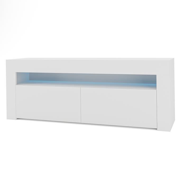 Mueble tv blanco mate - mdf 16 mm - 160 x 48 x 35 cm