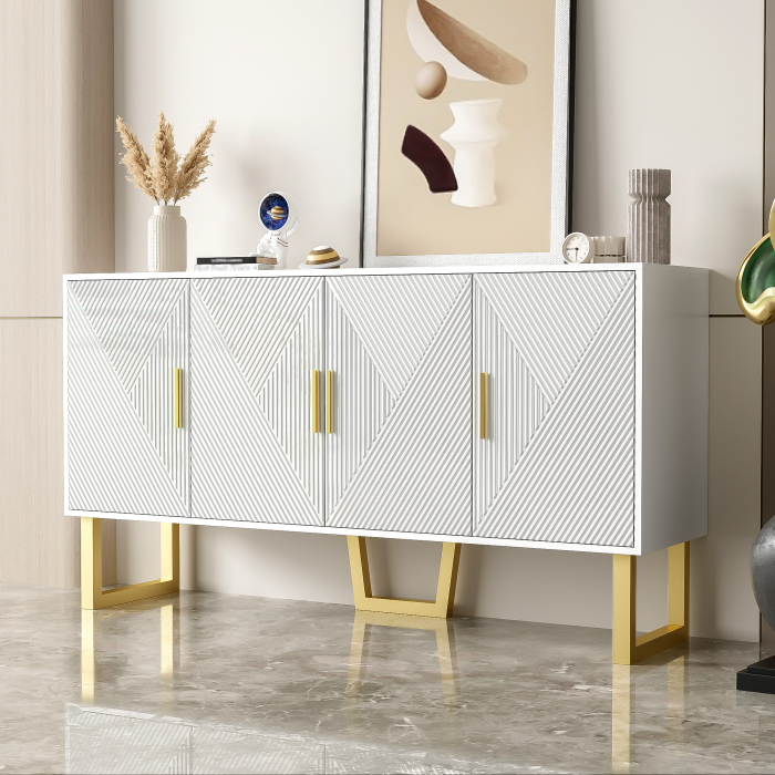 Aparador para salón comedor 4 puertas blanco 82x150x40cm