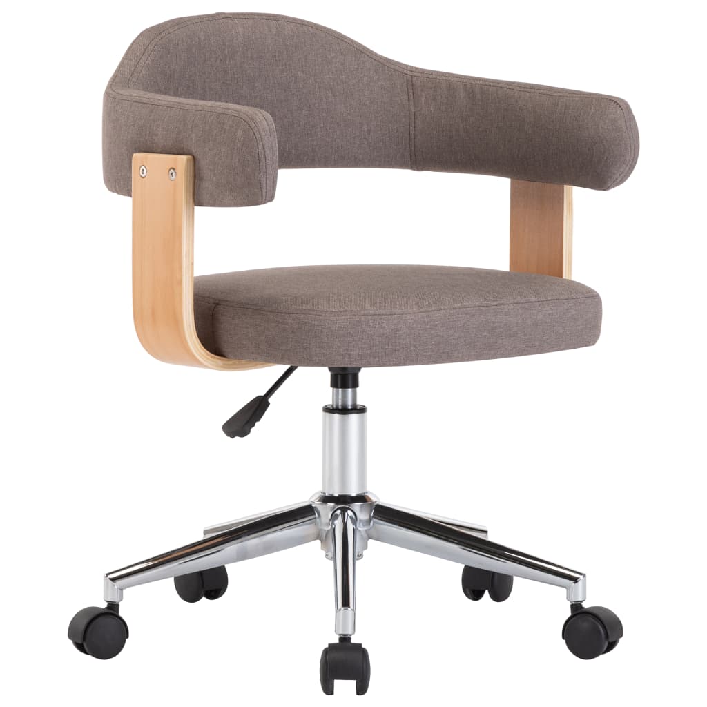 Silla giratoria de oficina/estudio de madera curvada y tela