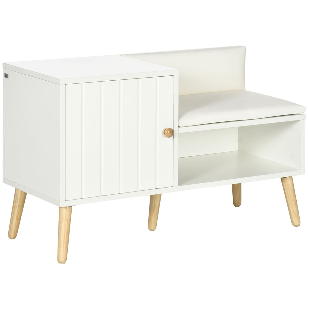 Banco zapatero 80x33x49 cm color blanco Homcom
