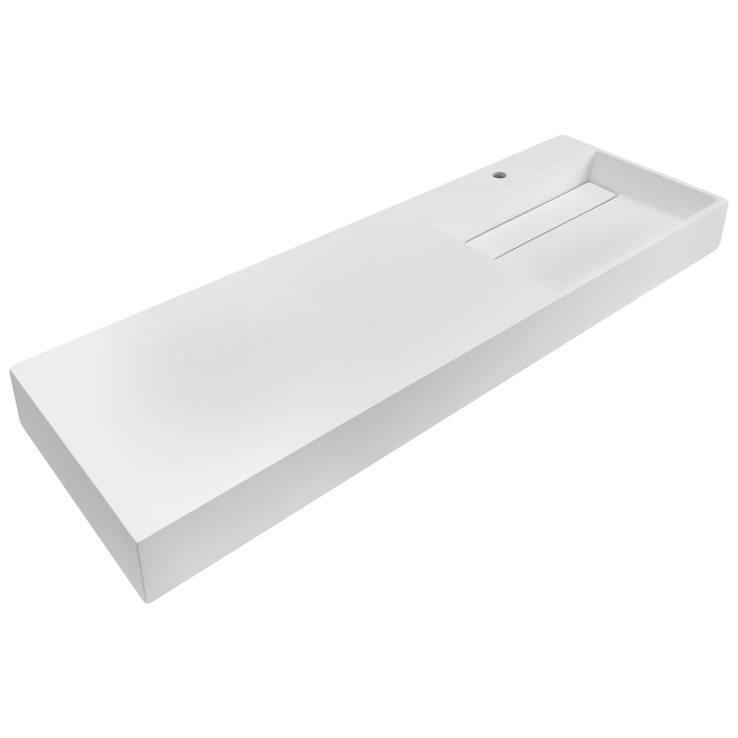 Lavabo suspendido cusco 150 x 48 cm compuesto mineral blanco