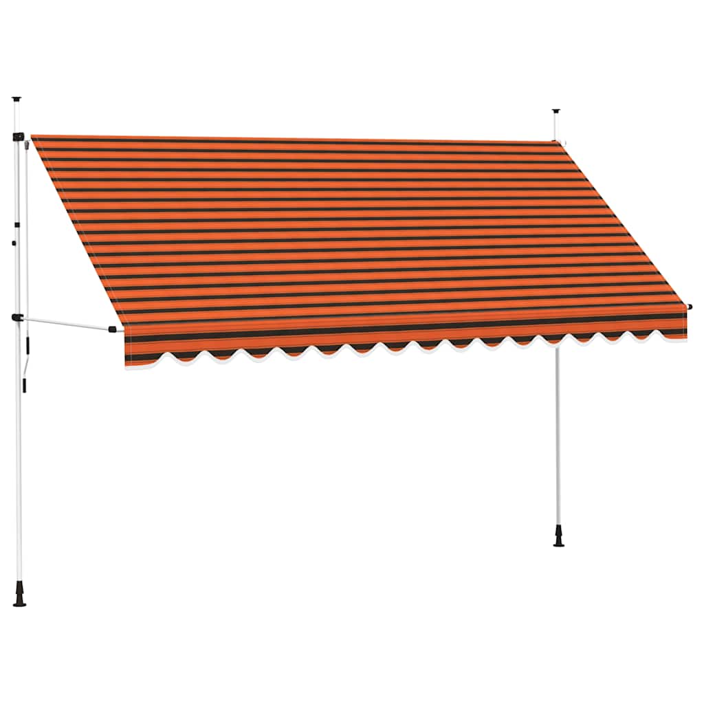 vidaXL toldo manual retráctil naranja y marrón 400 cm