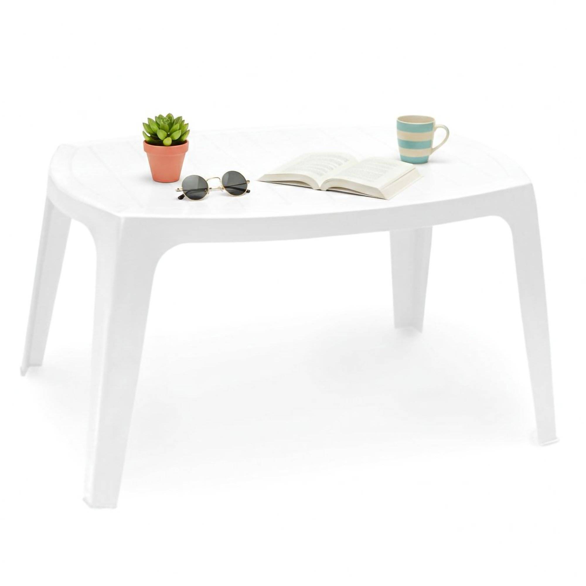 Mesa de exterior mclendon, mesa rectangular, de plástico