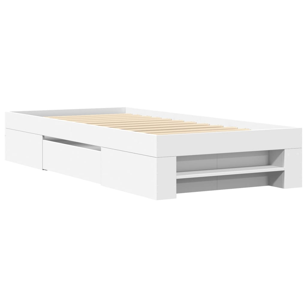 vidaXL estructura de cama madera de ingeniería blanca 90x190 cm