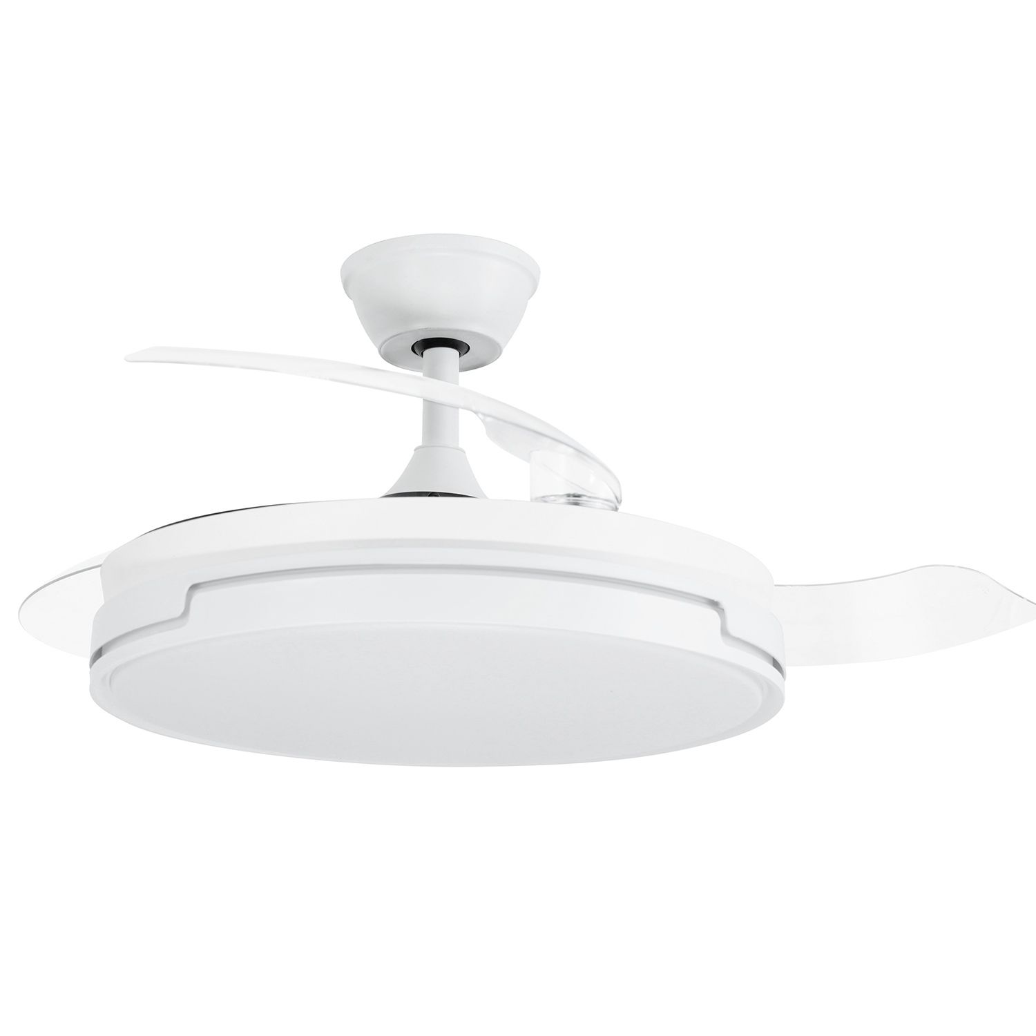Ventilador de techo con luz dreamy blanco, 3 aspas retráctiles