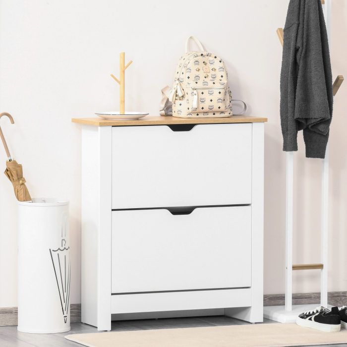 Zapatero de 2 abatibles blanco 80x72x26cm