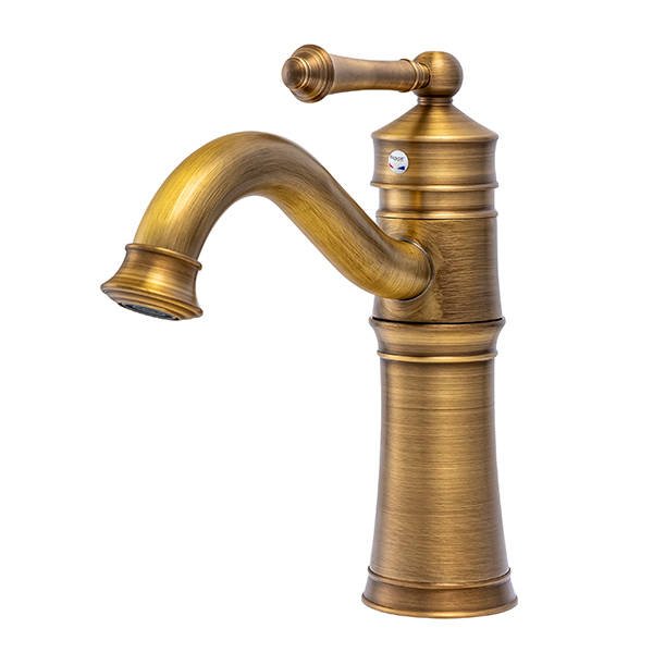Grifo lavabo monomando retro, bronce