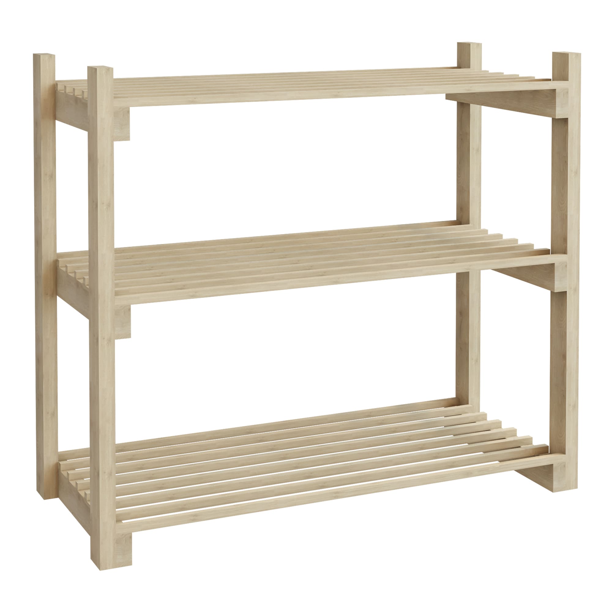 Zapatero 'them' de 3 niveles madera de pino 60 x 68 x 30 cm - natural