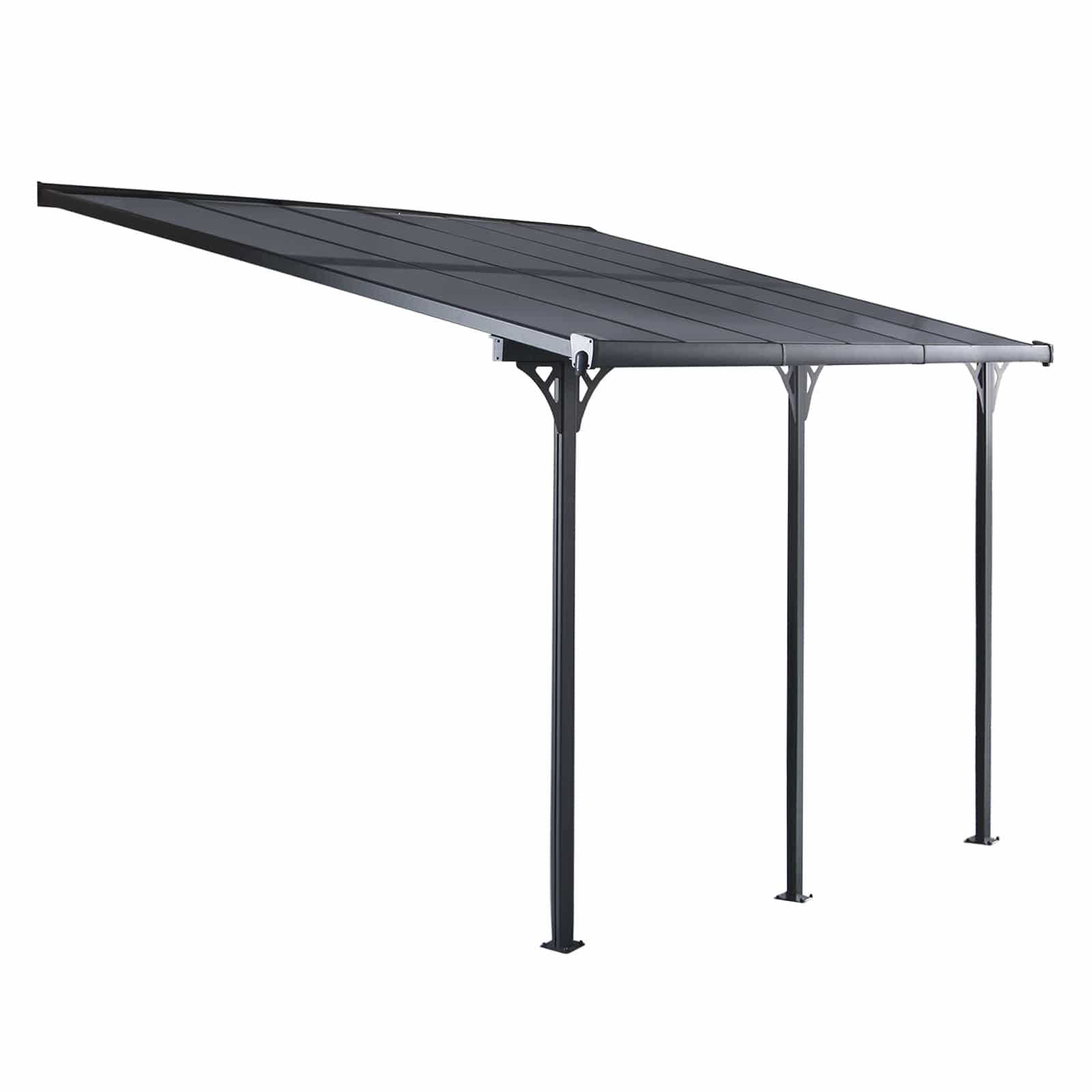 Pérgola de pared Gardiun elliot 18,8 m² 619x305x227/272 cm en aluminio y pa