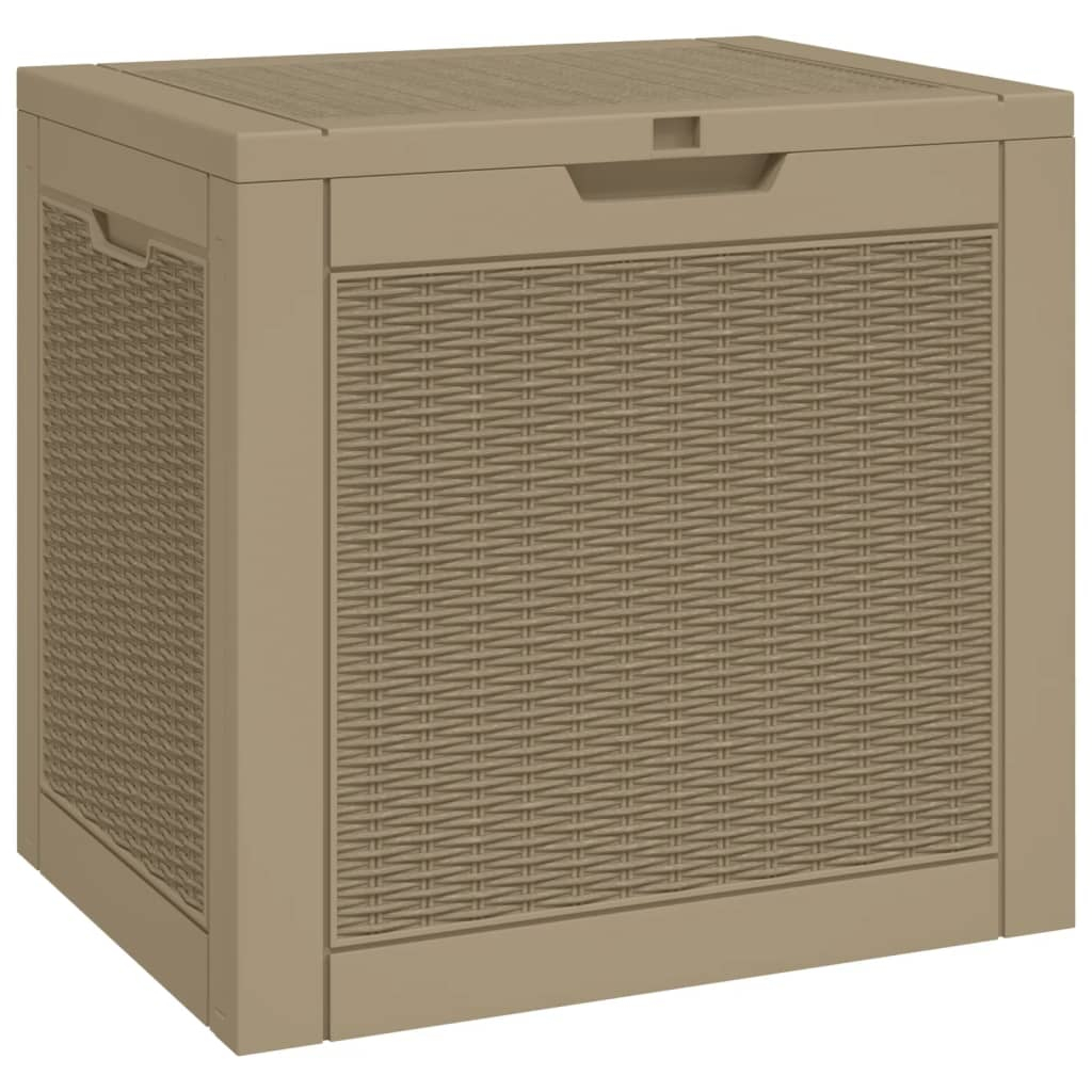 vidaXL caja de almacenaje de jardín pp marrón claro 55,5x43x53 cm