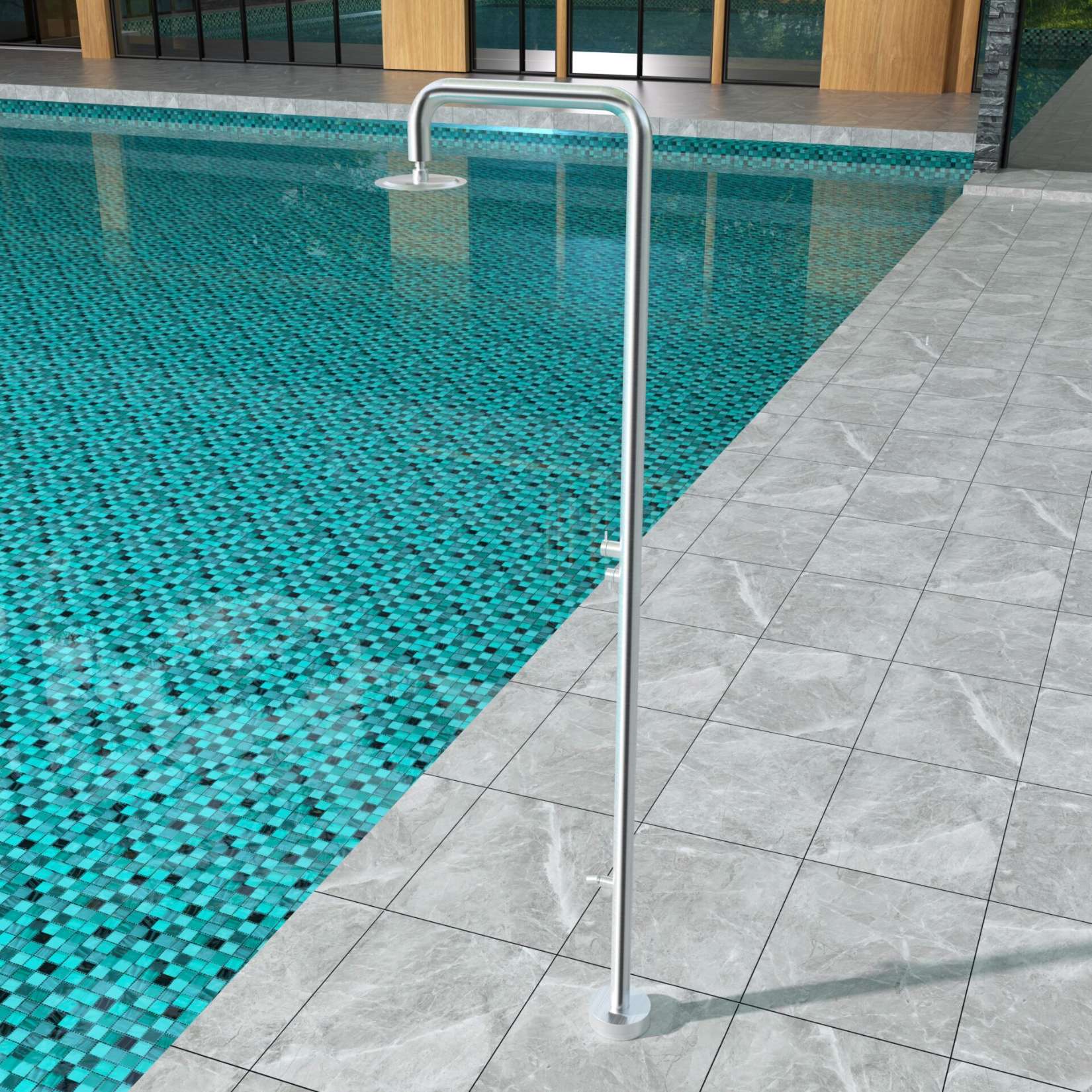 Ducha de piscina michigan en acero inox | poolimex