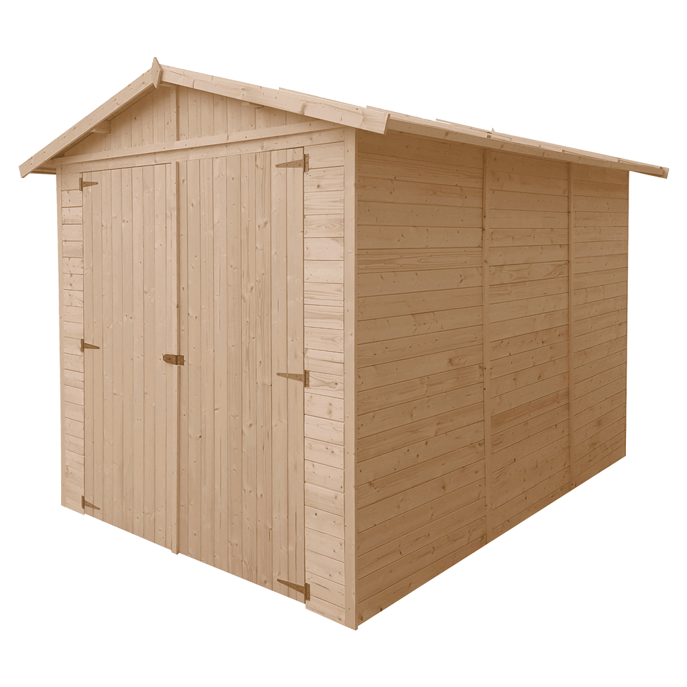 Garaje de madera natural - a222x224x320 cm / 6 m² - Timbela m105