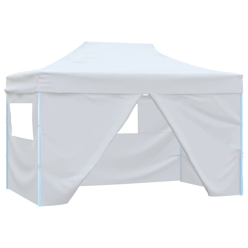 vidaXL carpa plegable profesional con 4 paredes acero blanco 280x410x315 cm