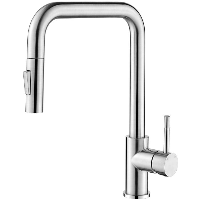 Grifo de cocina - cecipa - extensible - acero inoxidable cepillado - 2 func
