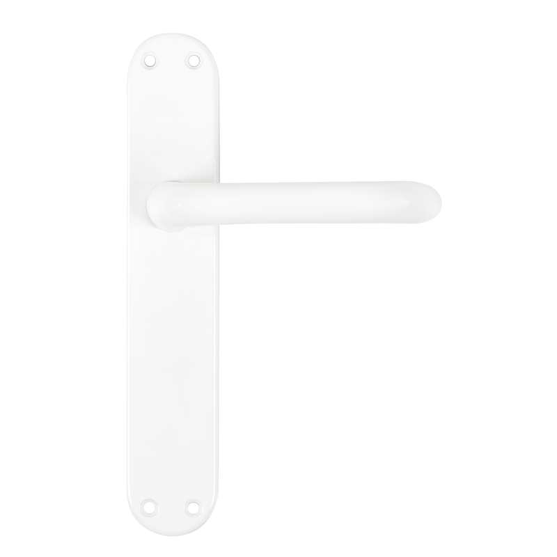 Juego manilla recuperable aluminio 238 placa redonda blanca