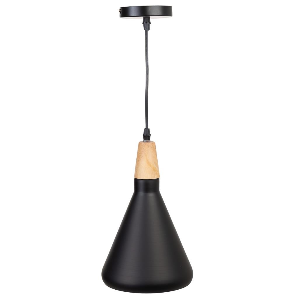 Lámpara de techo de madera y metal 18x18x31