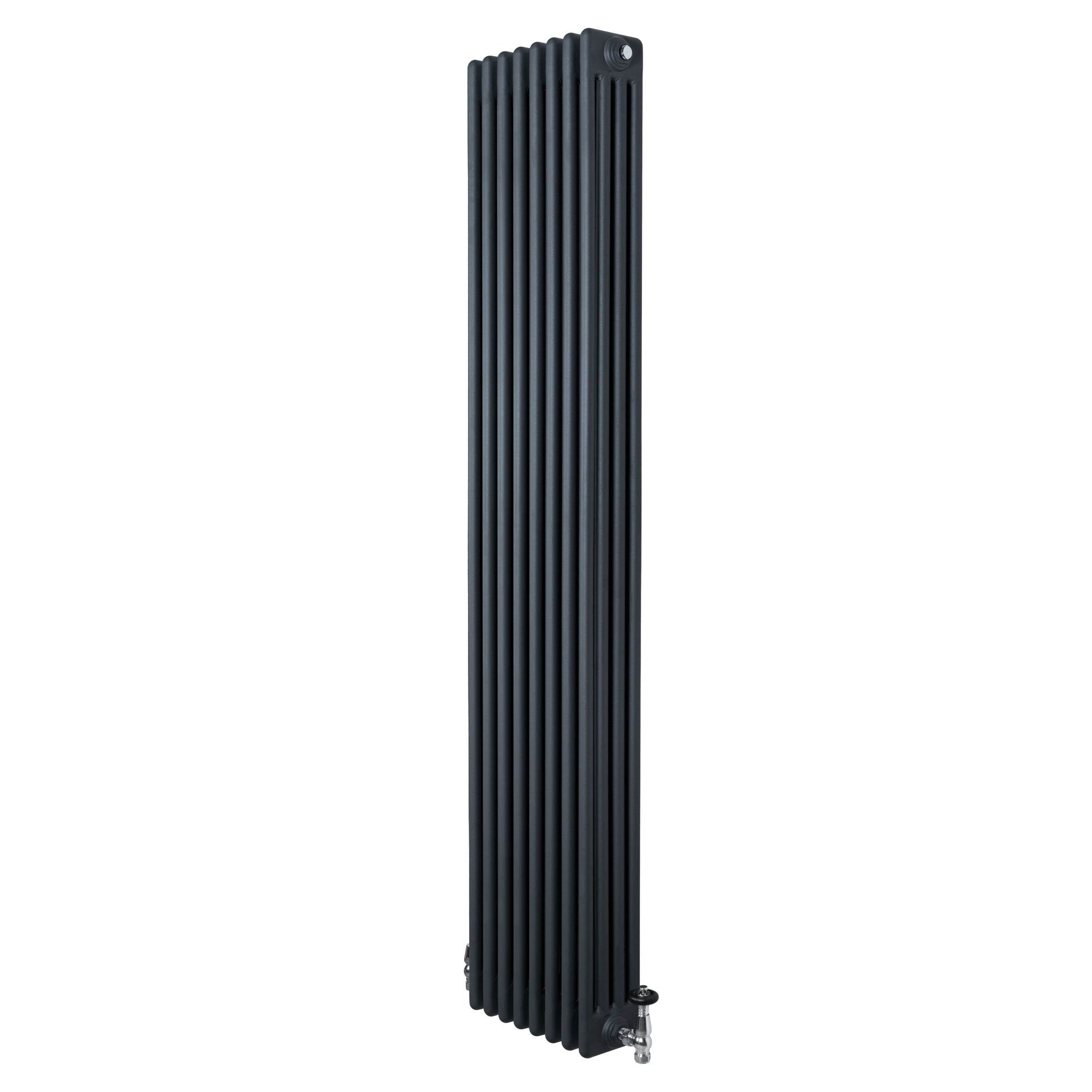 Radiador tradicional de 4 columnas y válvulas – 1800 x 380 mm – gris