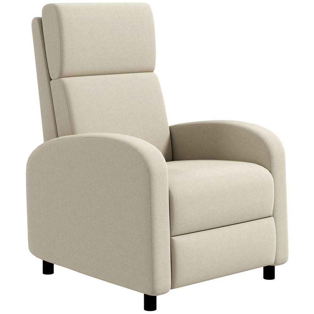 Sofá reclinable 64x86x102 cm lino sintético color beige Homcom