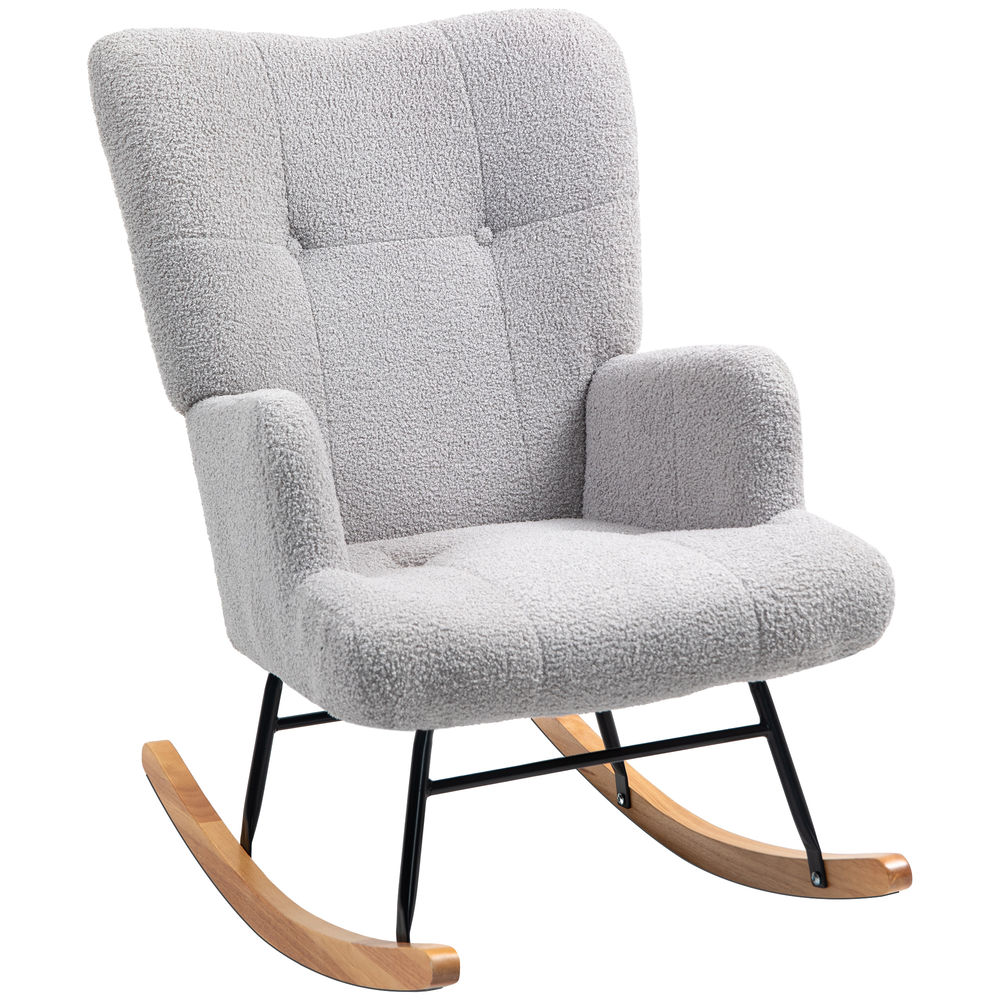 Silla mecedora 65x88x87 cm borreguito color gris Homcom