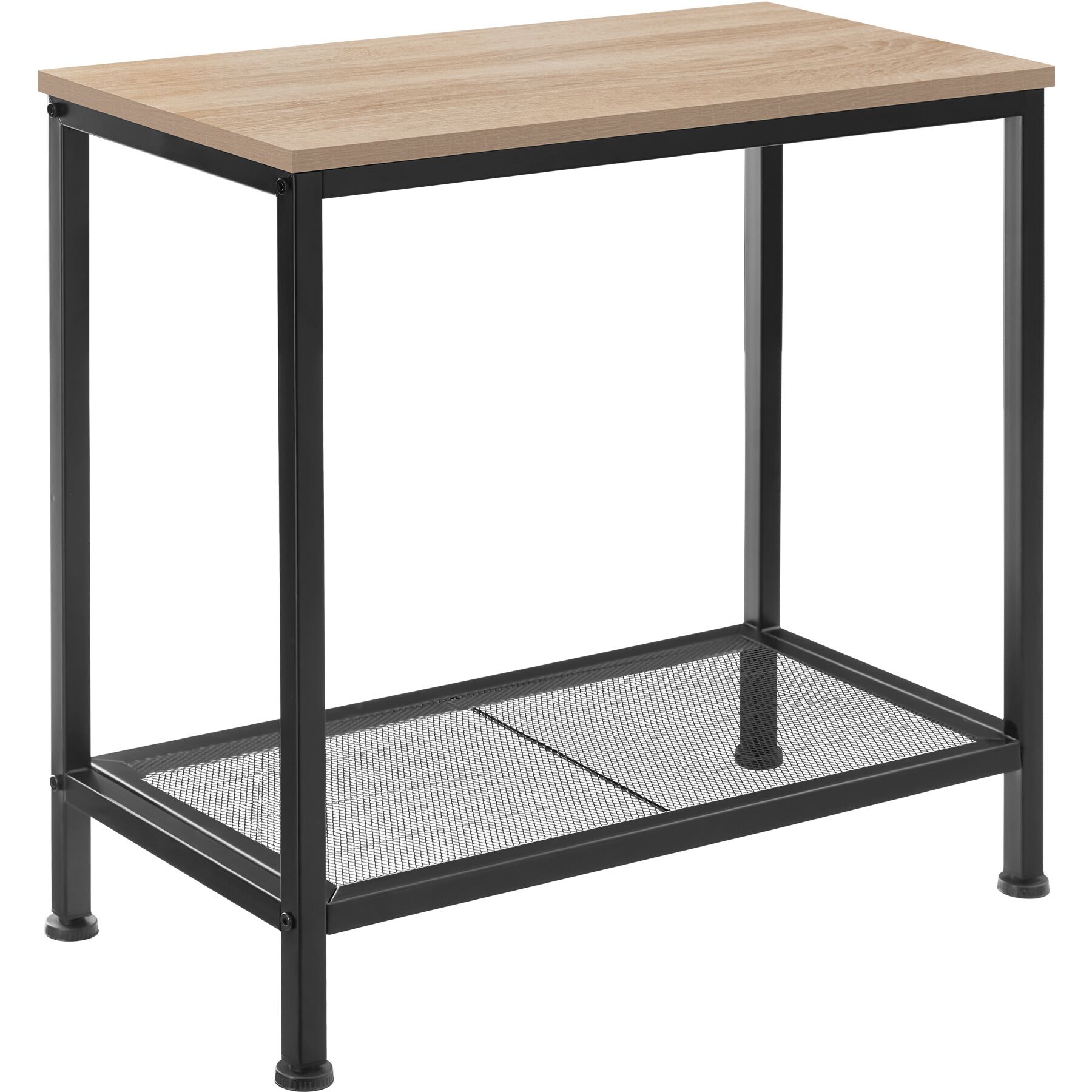 Mesa auxiliar 60x30,5x60,5cm, madera industrial clara, roble sonoma