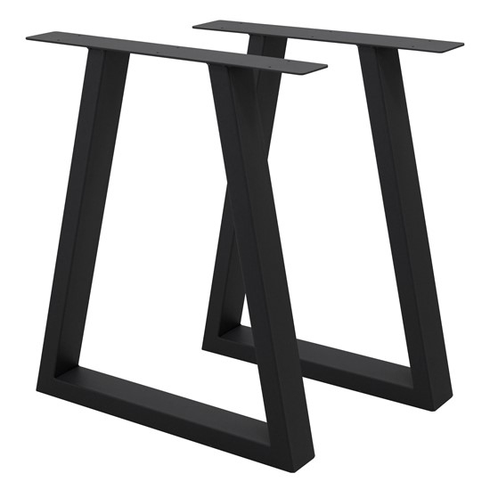 2x patas de mesa industrial 60 x 72 cm acero negro diseño en forma h