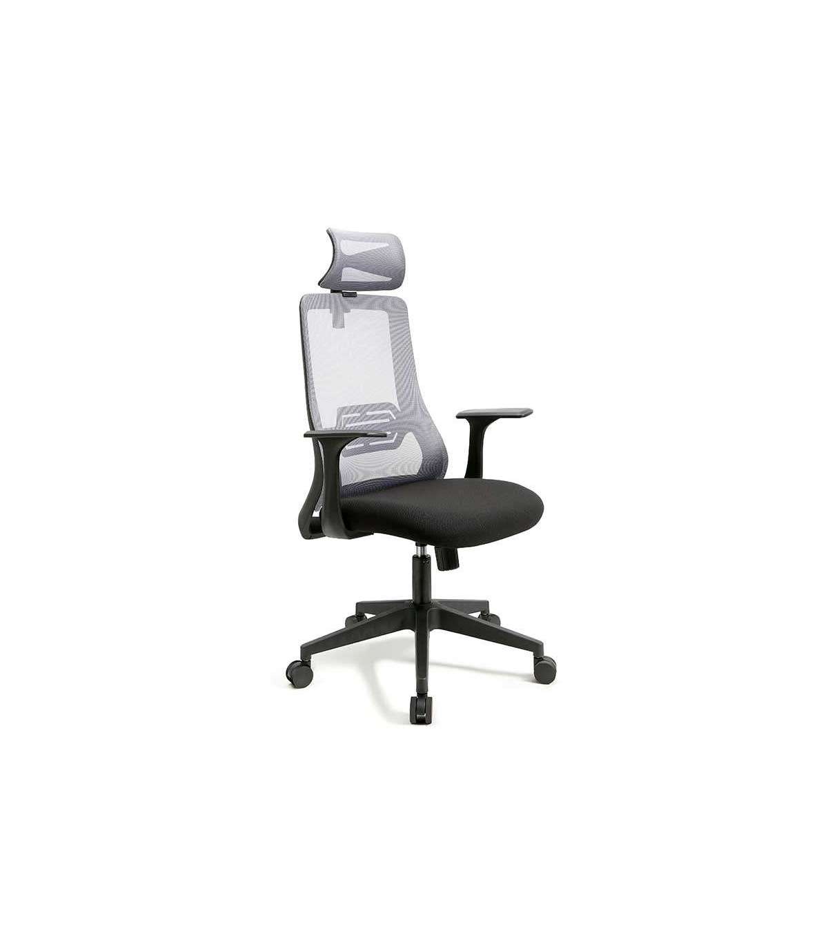 Silla de despacho giratoria elevable con respaldo transpirable