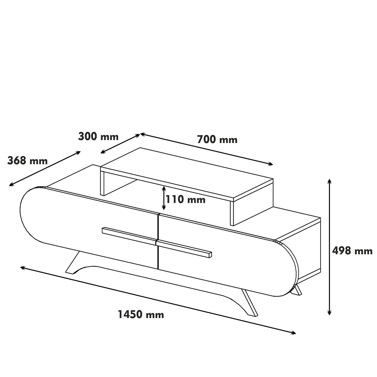 Mueble para la tele de madera <<rose>> - 145 x 36 x 49 cm - noyerjaune