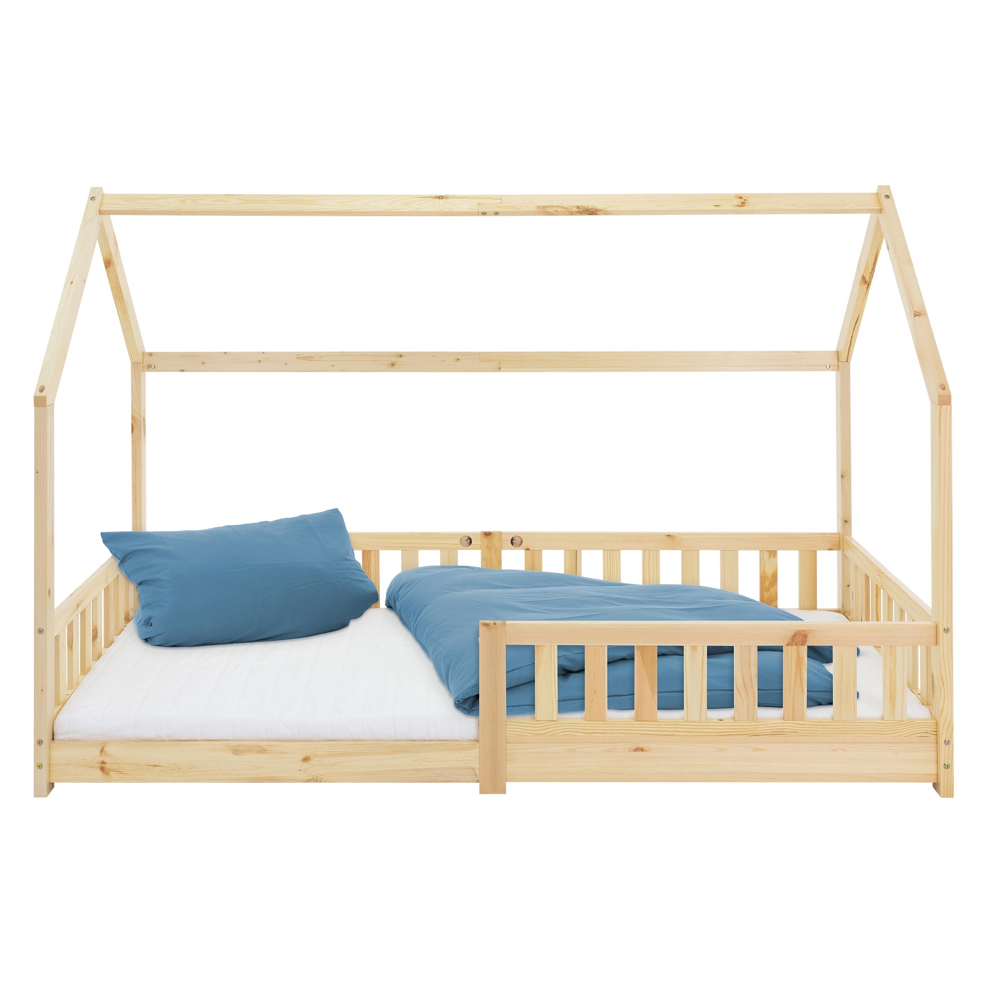 Cuna tipi + protección anticaída 200x90cm nature ecd germany