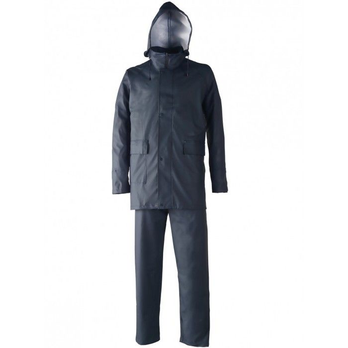 Conjunto de lluvia pu/PVC azul marino singer - talla m - vplrainy02
