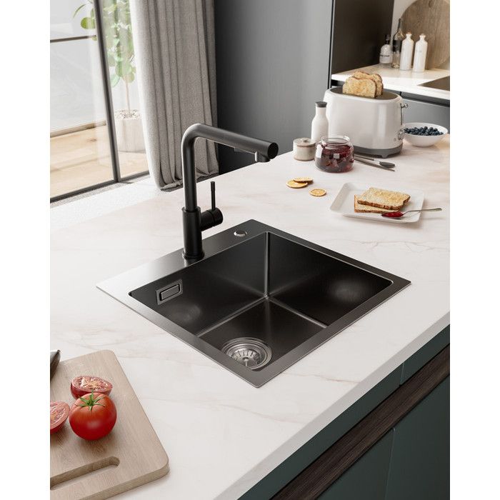 Fregadero de cocina 45x45cm - sofetiy max - 1 cubículo acero inoxidable