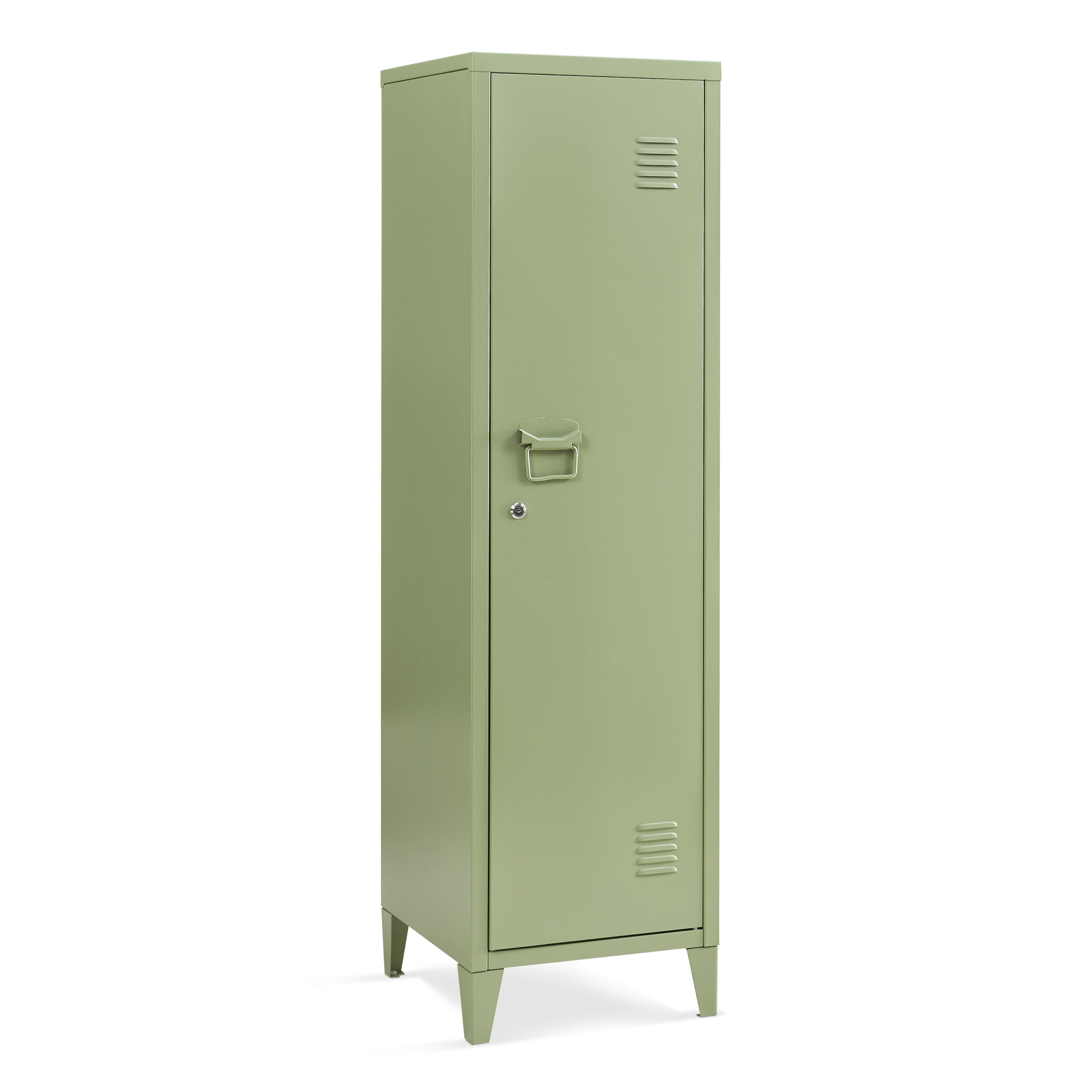 Casillero metálico kurikka con 3 compartimientos acero 137x38x38 cm - verde