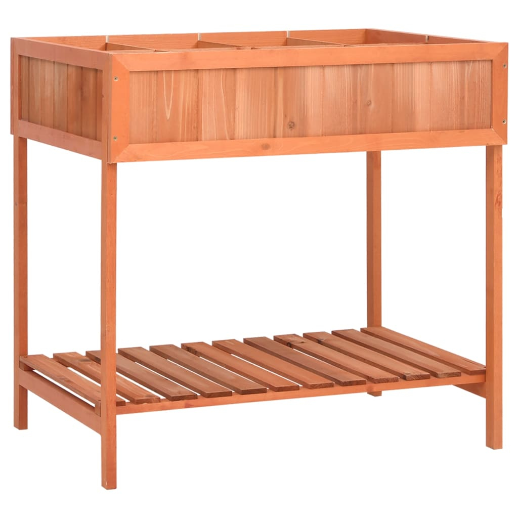 vidaXL jardinera huerto madera maciza de abeto 80x60x80 cm