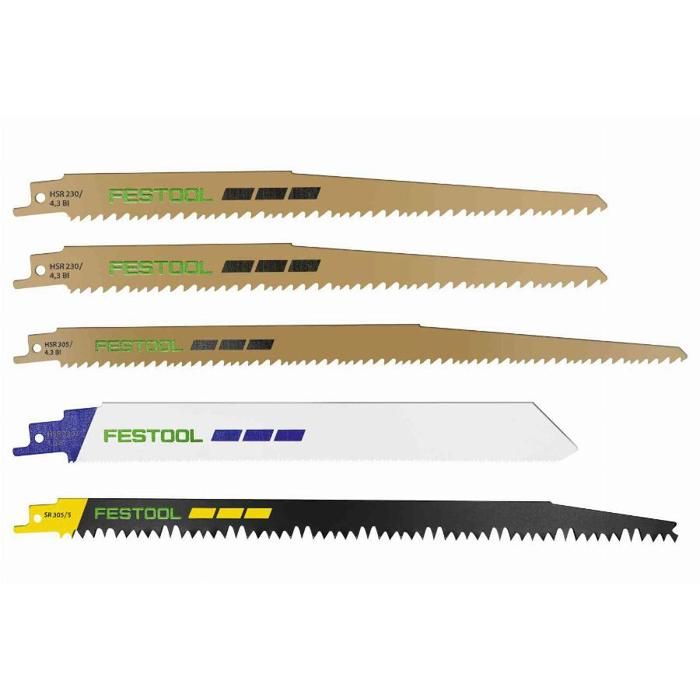 Hoja de sierra sable festool rs-sort para rsc 18 - juego de 5 hojas - 57749