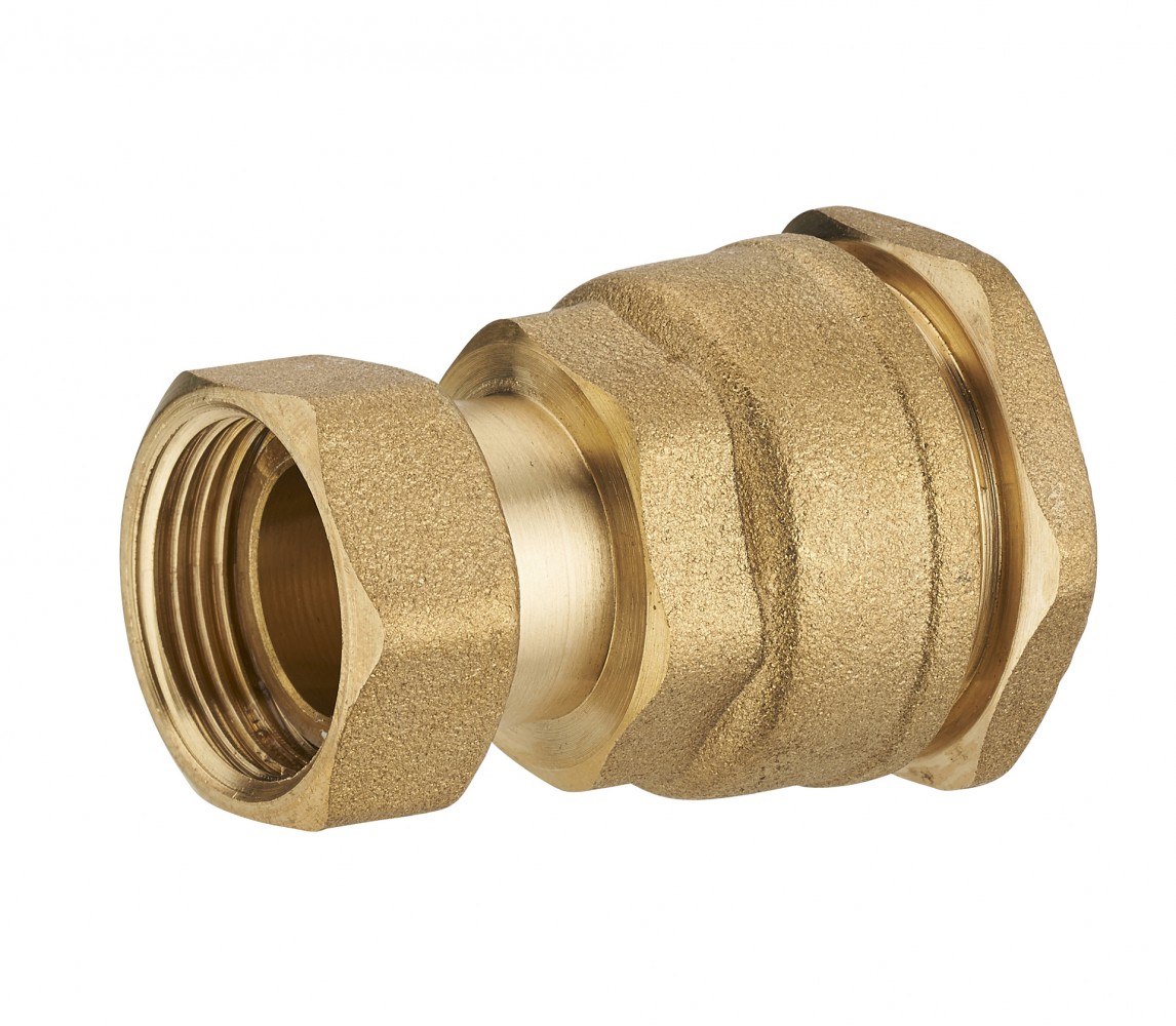 Conector de latón hembra de 3/4 ' - hembra con tuerca giratoria de 3/4 '